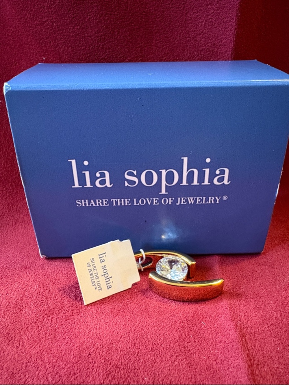 Lia Sophia Gold-Tone Crystal Slide with Clear Stone